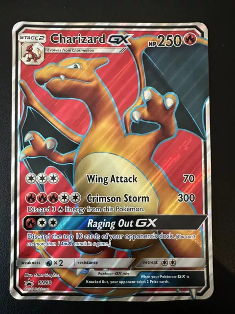 Charizard GX Full Art Holo SM60 Ultra seltene Promo Jumbo Pokémon Karte