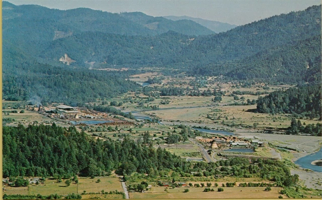 Air Aerial View Hoopa Valley Trinity River California CA Postcard D9