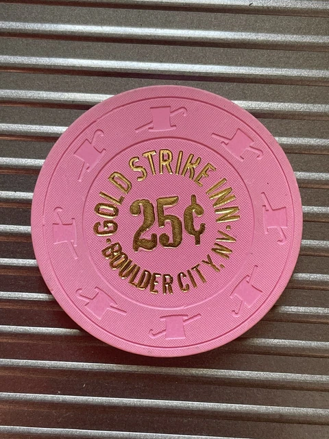 🌋❄️  Gold Strike Inn Casino Boulder NV 25¢ .25 cent Poker Chip Gaming Token 💫
