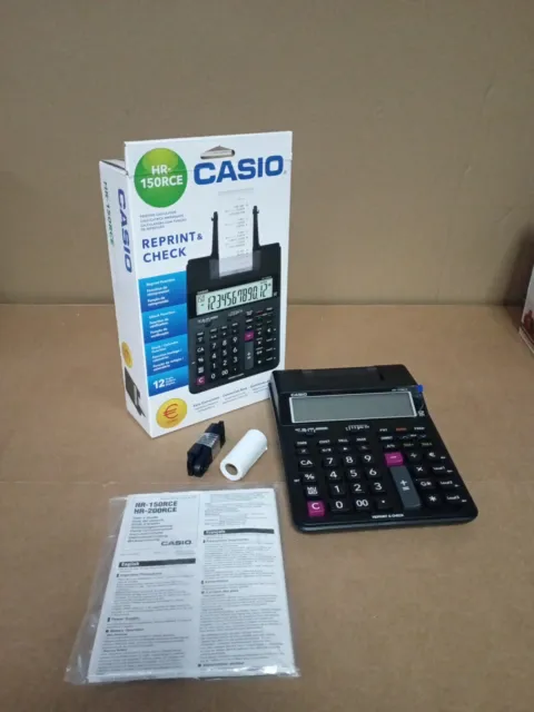 Casio Hr-150Rce 12 Digit Printing Calculator Black HR-150RCE-WA-EC FAULTY E991