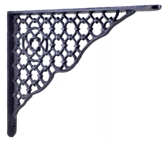 Decorative Shelf Bracket Brace Ornate Lattice Black Cast Iron 11.625" Shelves
