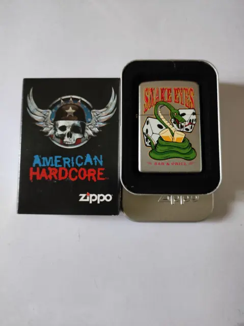 Zippo 24262 American Hardcore Snake Eyes Lighter Case - No Inside Guts Insert