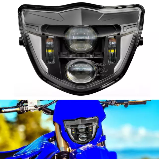 LED Headlight Hi/Lo Beam DRL 6000K For Yamaha WR250F WR400F 450F 426F 2013-2023