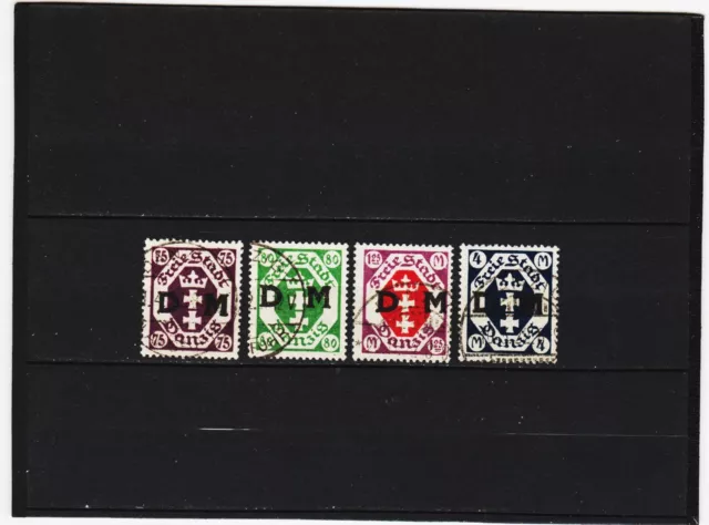 Freie Stadt Danzig 1922 Dienstmarken aus Satz gestempelt Michel Nr.15-17,20