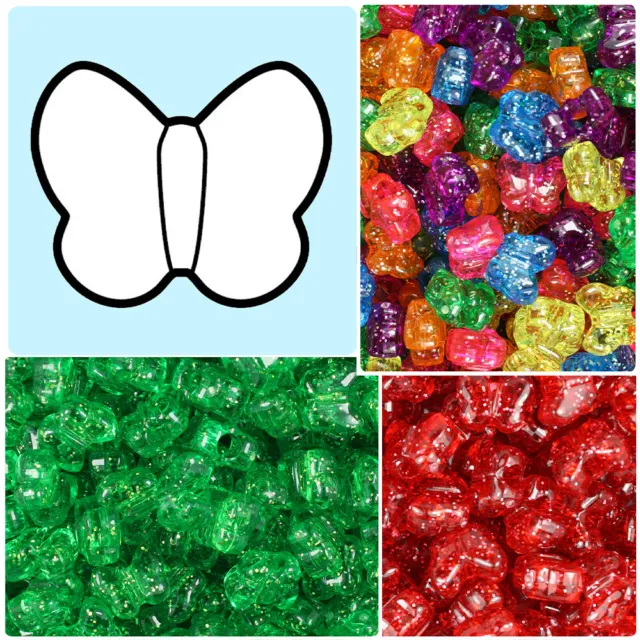 BeadTin Sparkle 8mm Round Plastic Craft Beads (300pcs) - Color choice
