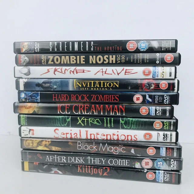 12 DVDS HORROR Gore Cult Classics HTF Rare B Movies PAL Xbox 1 Regions