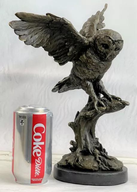 Estatua Escultura Búho Ave Vida Silvestre Deco Estilo Art Nouveau Bronce Ganga