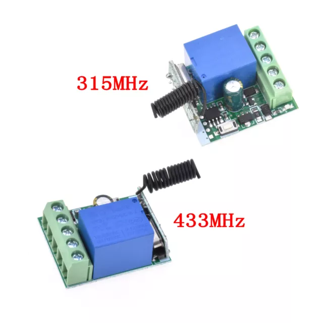 DC12V 10A 1CH Wireless Relay RF Remote Control Switch Receiver Module 315/433MHz