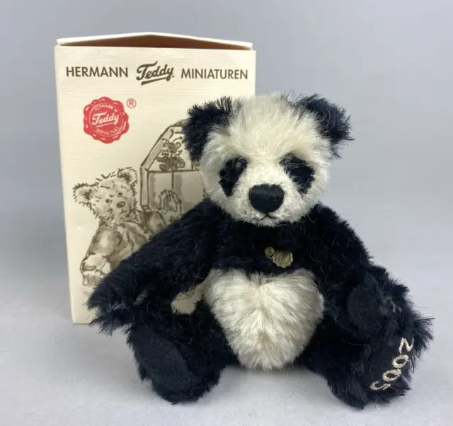 Hermann Teddy Original Miniature Panda Bear - 13cm, Mohair - 2005 - Boxed