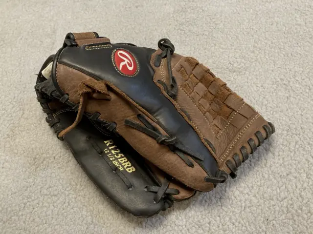 RAWLINGS RENEGADE Baseball Glove R125BRB 12.5" RH Thrower Black/Brown Kids Adult