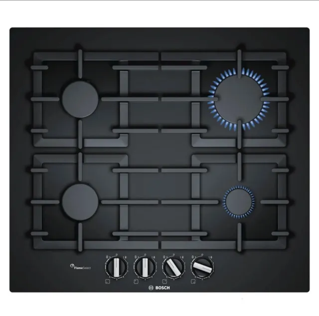 Bosch PPP6A6B90 Series 6 Built In 59cm 4 Burners Gas Hob Black