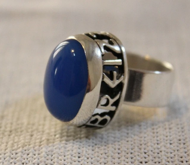 Bague Ouverte En Argent Massif Toulhoat Avec Agate Verte - Style Celte Breton - Neuf Avec étiquettes