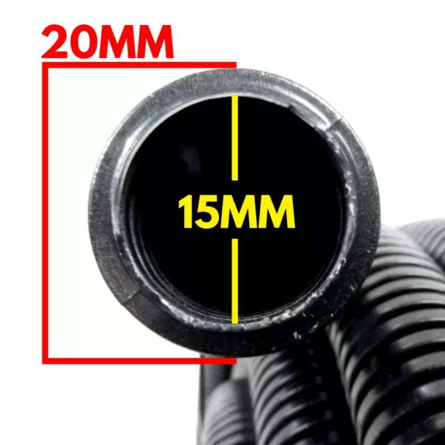 20mm Black Flexible Conduit with Clips and Glands Contractor Pack 10 Metre 2