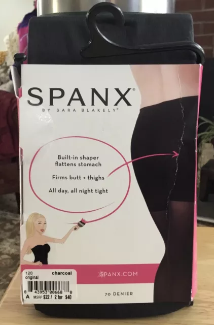 NEW Spanx Tights Luxe Legs CHARCOAL Sz B Opaque All Day Shaping THREE pairs