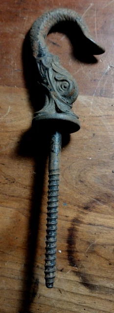 Victorian Cast Iron Chandelier/Plant Hook Figural Dolphin Country House/Barn