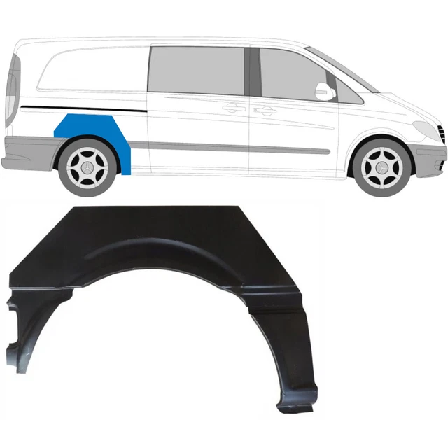 Klokkerholm Rear Wheel Arch Repair Panels – Pair – For Mercedes Vito / Viano W639 SWB/LWB 2003-2010