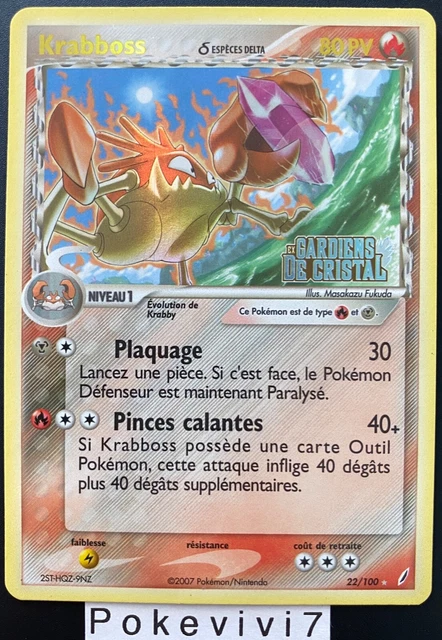 Pokemon Card KRABBOSS 22/100 Rare REVERSE Block EX Crystal Keepers FR