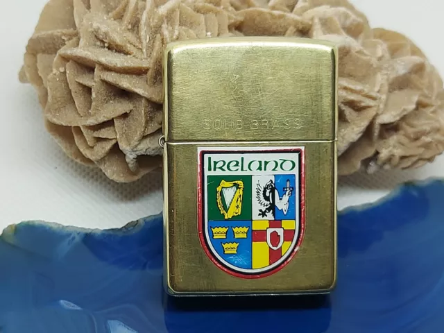 Zippo Lighter Vintage Solid Brass With Ireland Icon Original Zippo Made USA