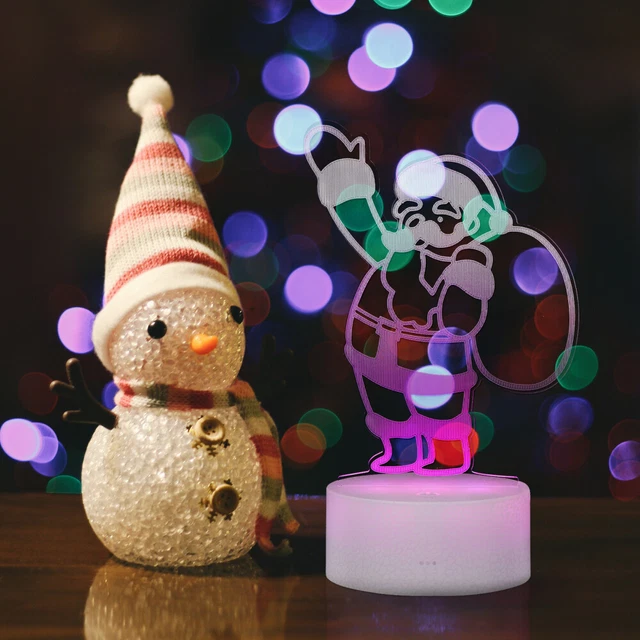 SANTA CLAUS FIGURINE Christmas Collectible Statue Night Light £10.99