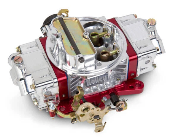 Holley 750 CFM Double Pumper Carburetor Electric Choke Billet Metering Block Red