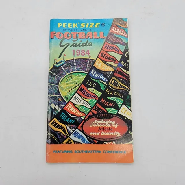 1984 Peek's Size 45th Annual NCAA Football Guide Southeastern Conference