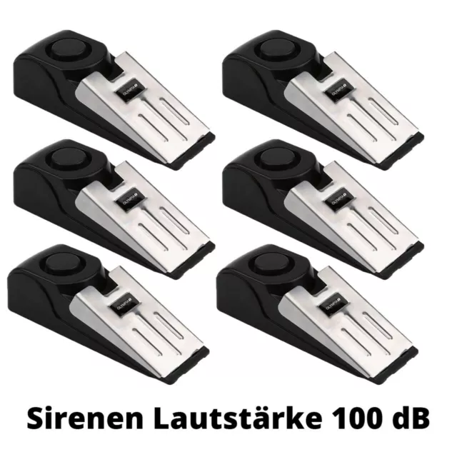 6 Stück Alarm Türstopper Türkeil mit Erschütterungssensor 100 dB OLYMPIA T 300