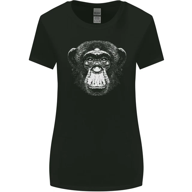 Scimmia Viso Chimpanzee Donna più Ampia Taglio T-Shirt