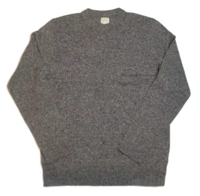 J Crew Rugged Merino Wool Crewneck Sweater Mens Large Tall LT Marled Navy New