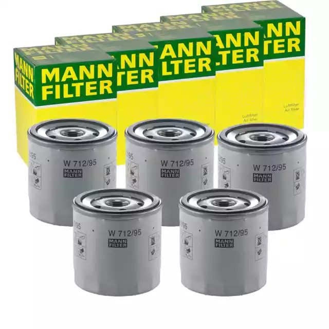 5x MANN-FILTER W 712/95 ÖLFILTER MIT EINEM RÜCKLAUFSPERRVENTIL ANSCHRAUBFILTER