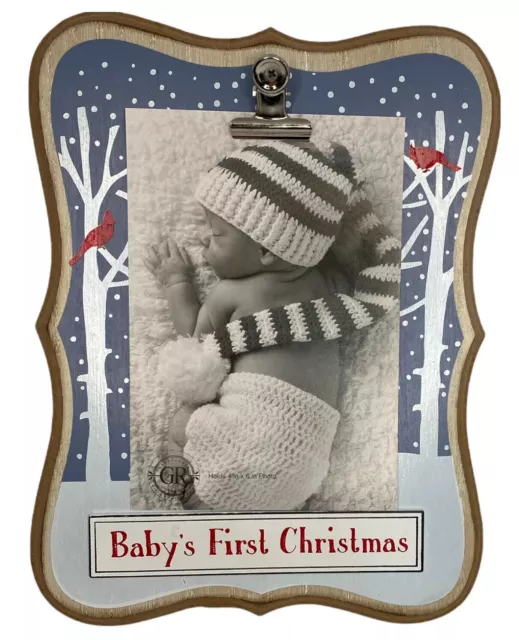 Baby's First Christmas Picture Frame - Holds 4" X 6" Photo - Grasslands Road