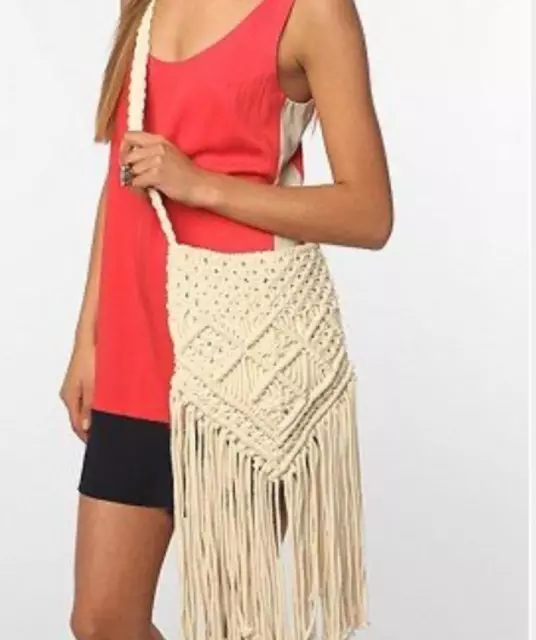 Ecote Boho Macrame Crossbody Bag