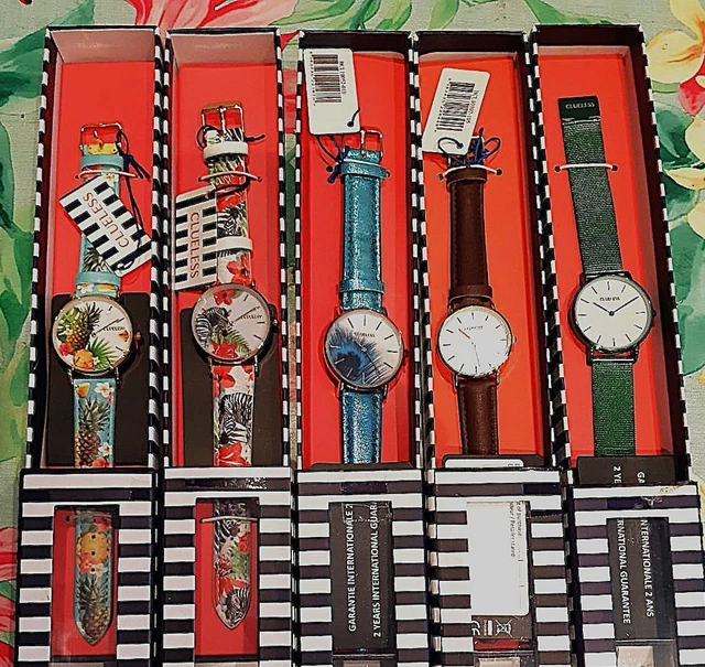 Montre Femme Louis Jourdan – Quartz – Cadran Blanc, Bracelet Cuir Marron – Neuf Jamais Portée