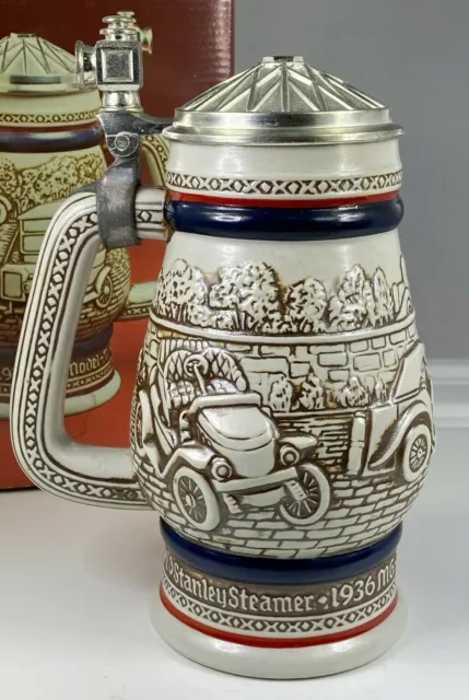 Vintage Car Classics Ceramic Pewter Stein 1979 Handcrafted By Ceramarte Brazil