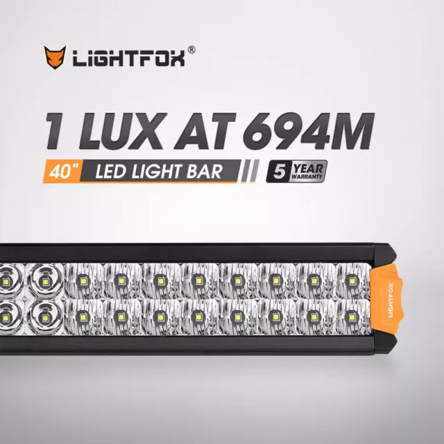 LIGHTFOX 40"inch Slim LED Light Bar Dual Row Osram Work Driving Lamp Offroad 4X4