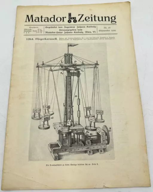 Matador Zeitung Nr. 57 aus 1930 Korbuly Baukasten Holzbaukasten Rarität! alt