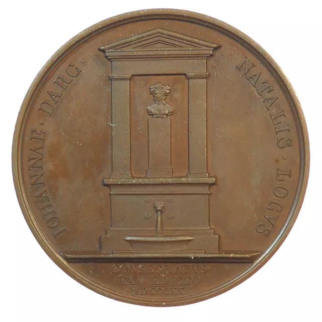 1820 FRANCE LOUIS XVI MONUMENT TO ST JOAN OF ARC, DOMREMY copper 50mm ...