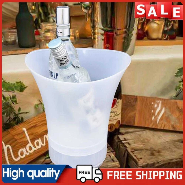 5L Cerveza Cubo de Hielo LED Plástico Cambiante de Color KTV Club Nocturno Fiesta Vino Cerveza