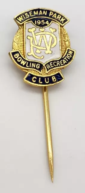 Wiseman Park Bowling Recreation Club 1954 Pin Gold Tone Vintage