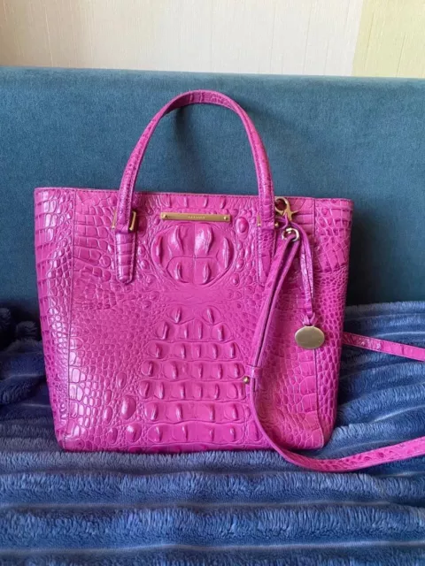 Brahmin Duxbury Leather Satchel/Shoulder Bag in Pink