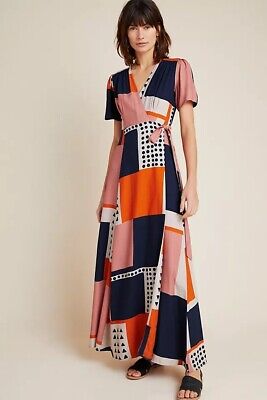 NEW Anthropologie The Odells Melina Wrap Maxi Dress Size Medium