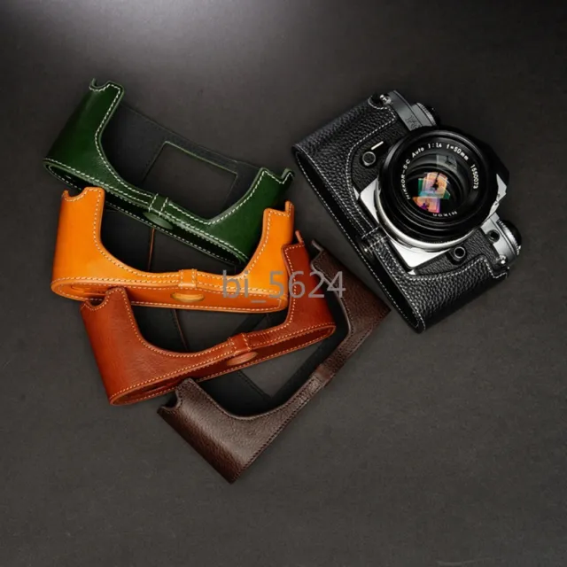 Genuine Leather Cowhide Bag Camera Case Base fr Nikon FG FG-20 Protective Sleeve