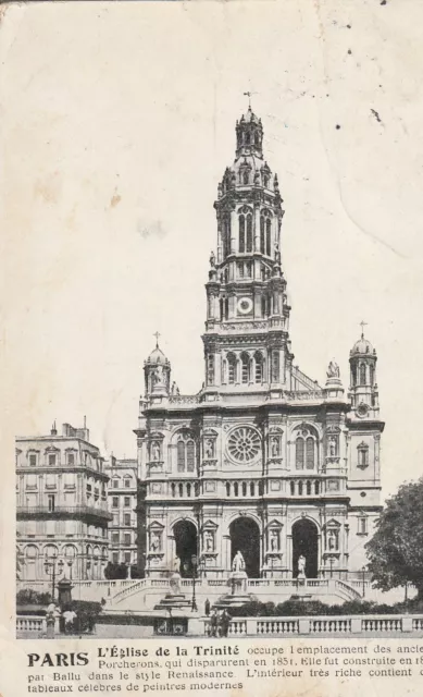 AK  Paris  - L`Eglise de la Trinite / Frankreich , gel. 1907