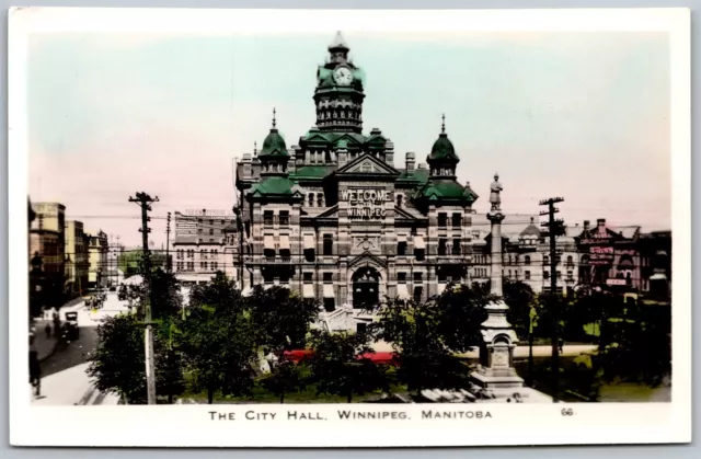Vtg Winnipeg Manitoba Canada City Hall Building View Postcard