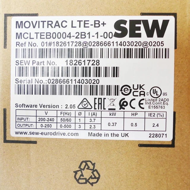 SEW MOVITRAC LTE-B+ MCLTEB0004-2B1-1-00 Frequenzumrichter 18261728 -new ...