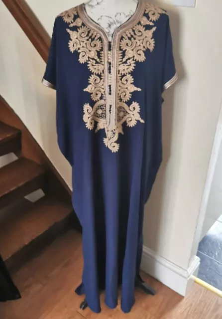 Moroccan Kaftan Luxury Dress Handmade Embroidered Womens Maxi Casual Plus Size
