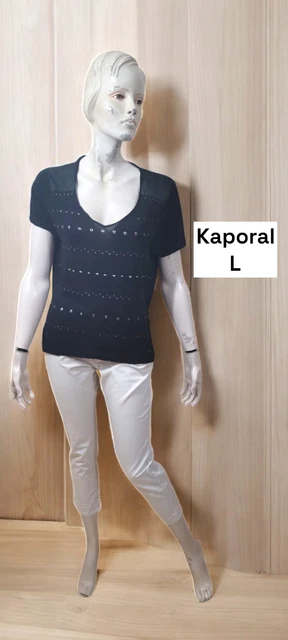 Top Kaporal Manches Courtes – Noir – Taille 40 – Femme – Occasion (très Bon état)