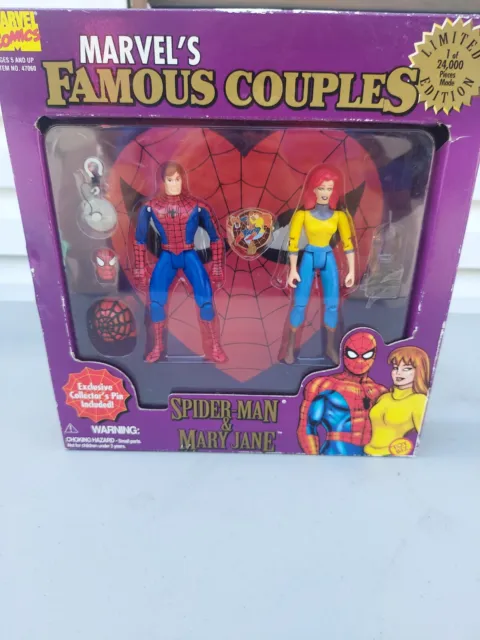 Marvel's Famous Couples Spider-Man Mary Jane Animated Series 1996 ToyBiz NIB