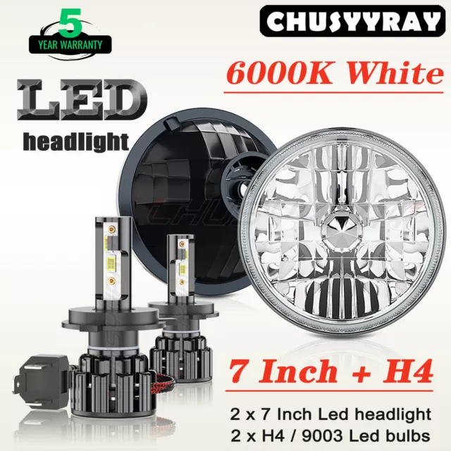 For Dodge Journey Magnum 2005-2012 7 Inch Round LED Headlight Hi-Lo 6000K White