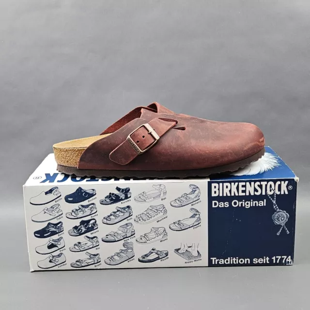 Vintage Birkenstock Buckle Clogs Shoes Womens 39 US 8 Burgundy Red Leather