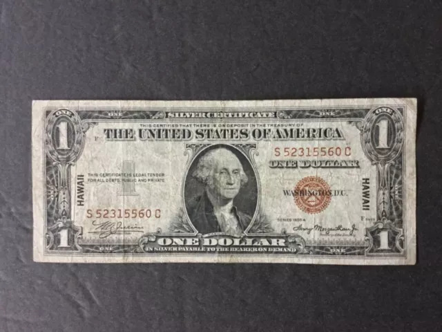 1935A U.s. $1 Dollar Silver Certificate Hawaii.